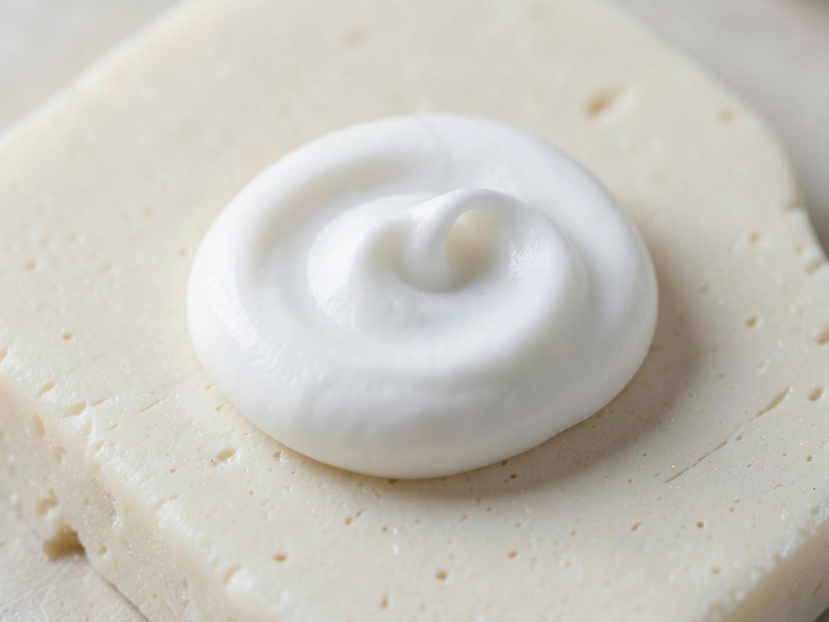 Close-up of the whipped tallow cream texture